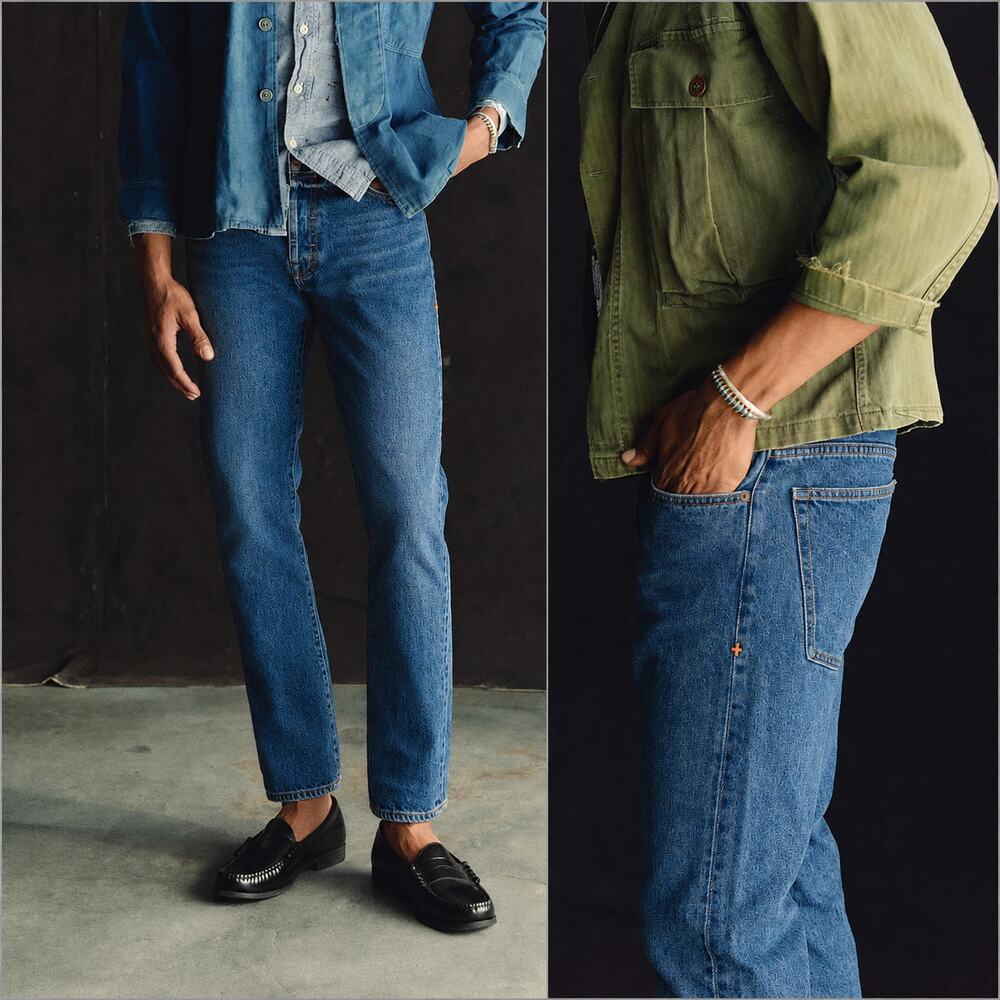 Imogene + Willie Charlie Slim denim Jean button fly blue wash 33